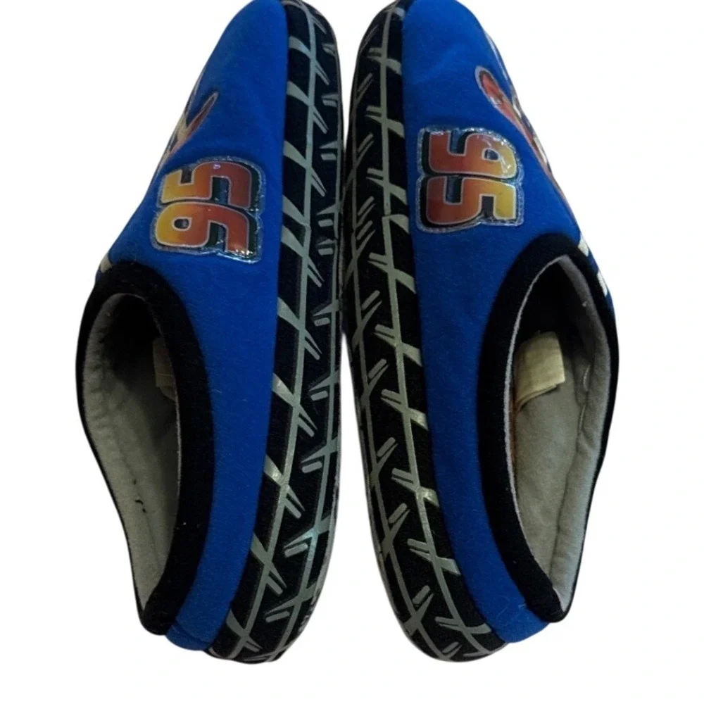 Disney Pixar Cars Buster Brown Slippers Boys L 2-3 Lightning McQueen House Shoes